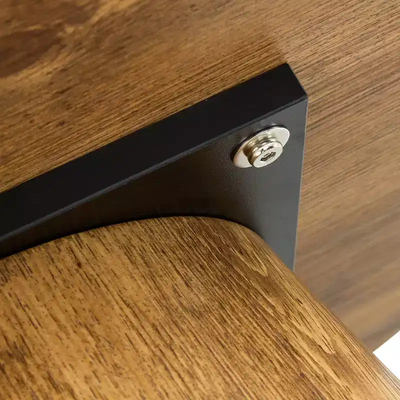Tavolino da caffè rotondo con piedistallo – Marrone / Grigio / Noce