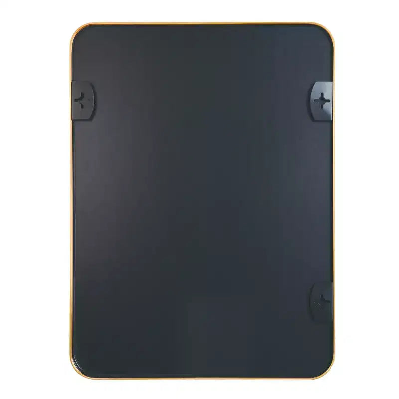 Specchio da parete rettangolare con cornice in alluminio dorato, 91 cm H x 61 cm L