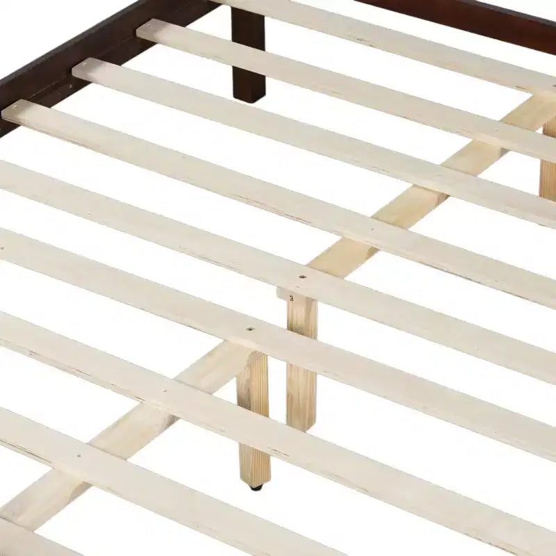 Letto matrimoniale Queen in noce scuro – stile Shaker a pannelli piatti, 1 persona