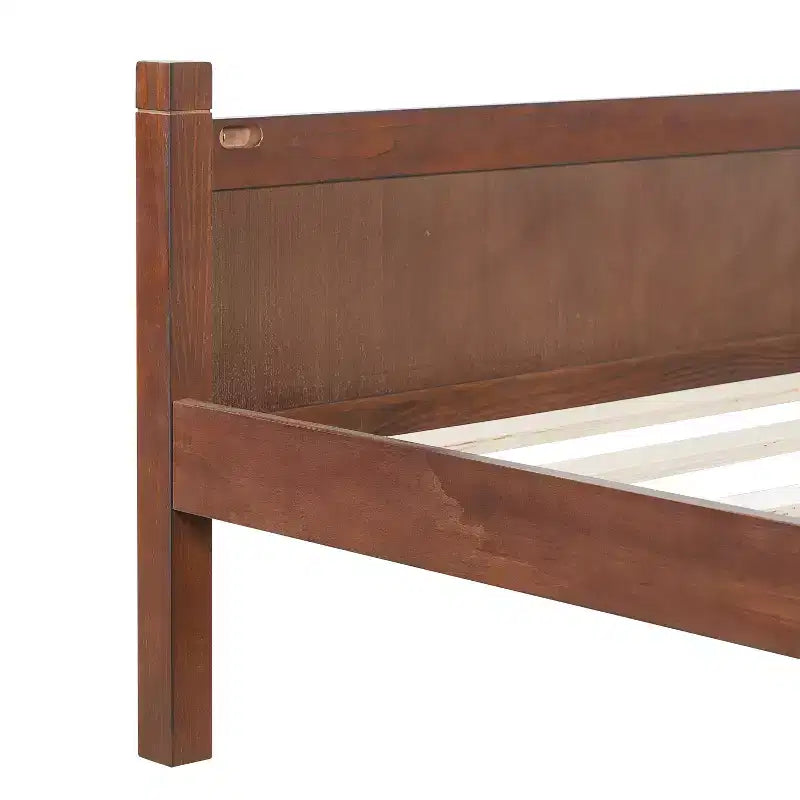 Letto matrimoniale Queen in noce scuro – stile Shaker a pannelli piatti, 1 persona