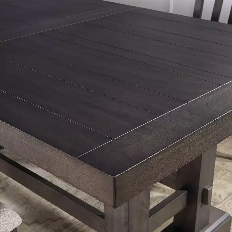 Set da pranzo da 7 pezzi Dusky Cedar – 6 posti a sedere, tavolo allungabile rettangolare