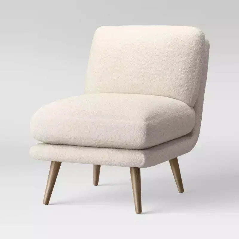 Poltroncina senza braccioli in ecopelliccia beige – 1 posto