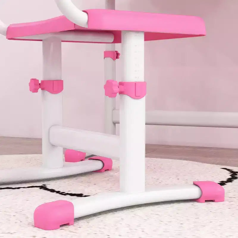 Set Tavolo e Sedia da Studio per Bambini (Blu/Grigio/Rosa) – 1 Posto, Altezza Regolabile con Lampada USB