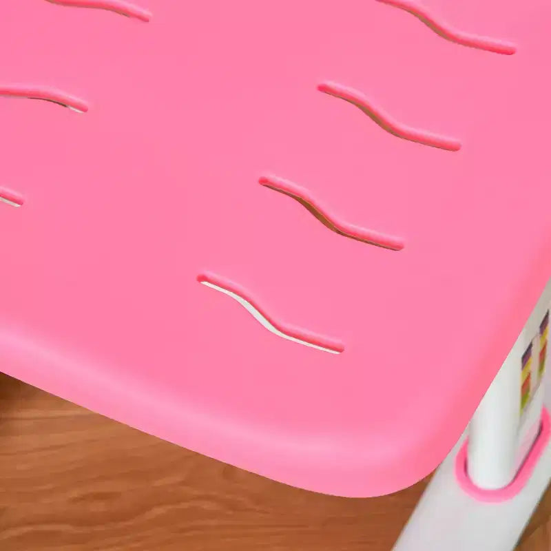 Set Tavolo e Sedia da Studio per Bambini (Blu/Grigio/Rosa) – 1 Posto, Altezza Regolabile con Lampada USB